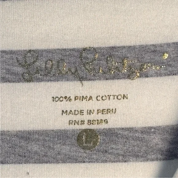 Lilly Pulitzer Linden T-Shirt Striped A-Line Blue, White and Pink Dress, Sz L - Picture 7 of 9